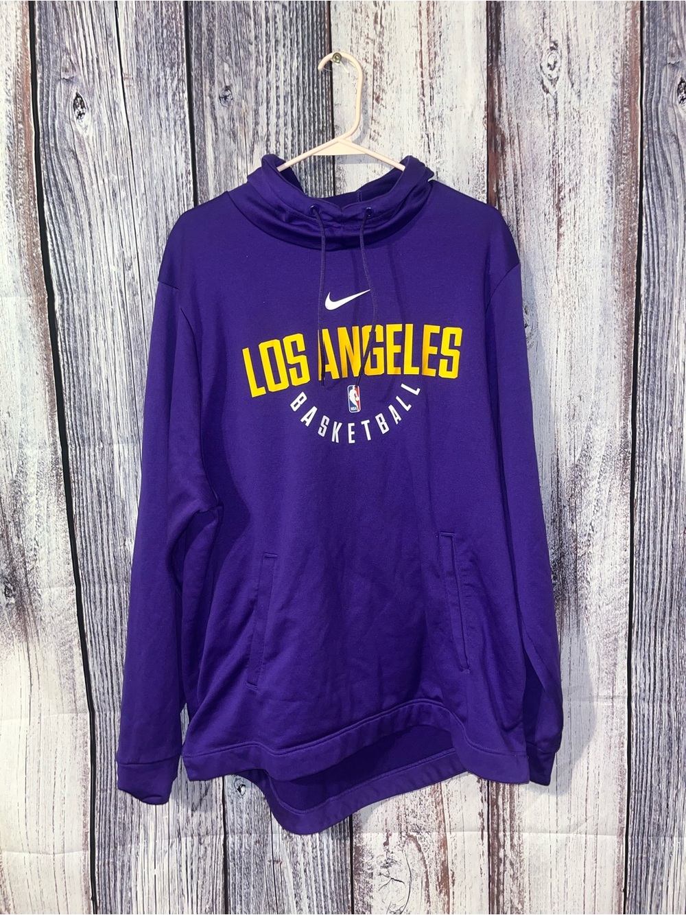 Nike Dri-fit Los Angeles Basketball Purple Hoodie Kids Youth Unisex Size XL